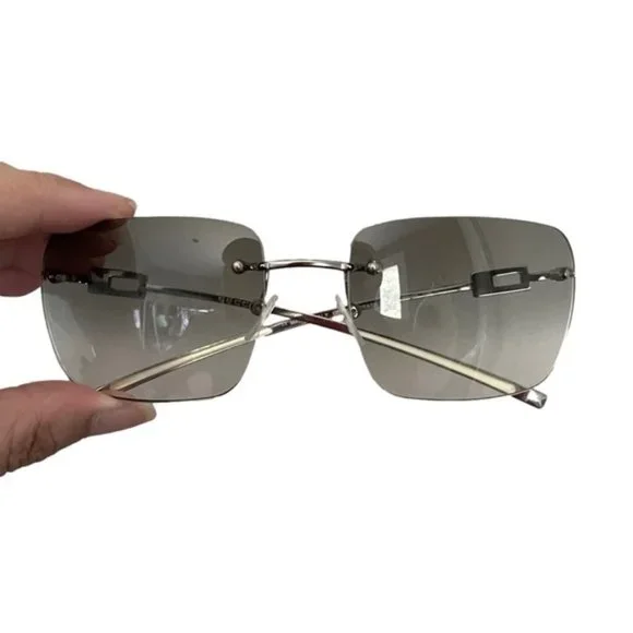 Vintage 90s/Y2K Gucci Rimless Wrap Around Sunglasses w/ Gradient Lens 🇮🇹 - Picture 1 of 11